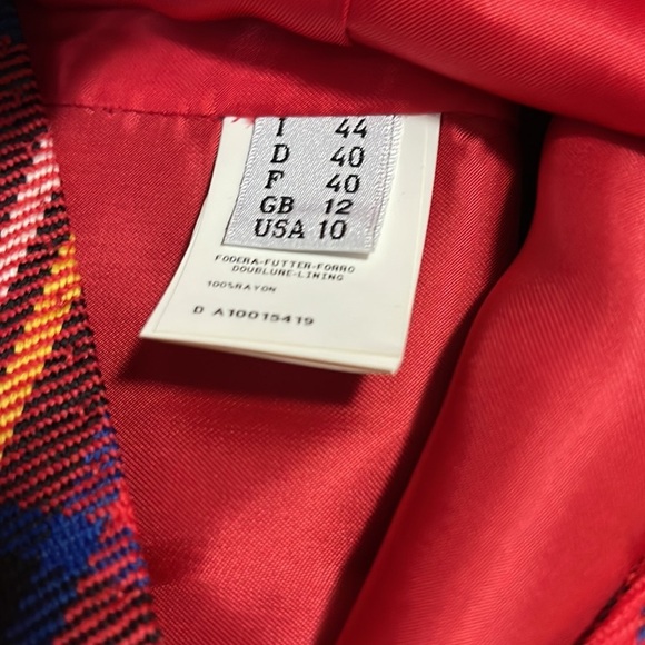 Moschino Red Tartan Plaid Wool Vest - Picture 11 of 12